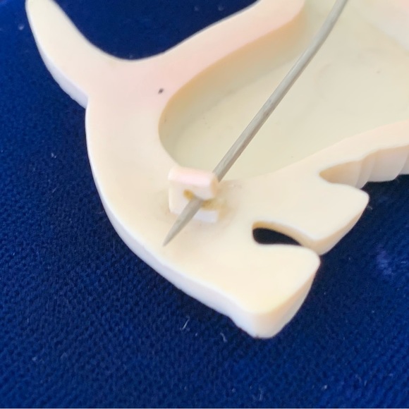 Vintage Celluloid Rhinestone Scottie Brooch - Picture 3 of 3